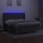 Preview: Boxspringbett mit Matratze & LED Dunkelgrau 160x200 cm Stoff