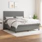 Preview: ARDEBO.de - Boxspringbett mit Matratze Dunkelgrau 160x200 cm Stoff