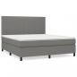 Preview: Boxspringbett mit Matratze Dunkelgrau 160x200 cm Stoff