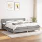 Preview: ARDEBO.de - Boxspringbett mit Matratze Hellgrau 200x200 cm Stoff