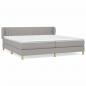 Preview: Boxspringbett mit Matratze Hellgrau 200x200 cm Stoff