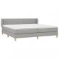 Preview: Boxspringbett mit Matratze Hellgrau 200x200 cm Stoff