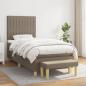 Preview: ARDEBO.de - Boxspringbett mit Matratze Taupe 90x200 cm Stoff