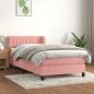 Preview: ARDEBO.de - Boxspringbett mit Matratze Rosa 100x200 cm Samt