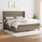 Preview: ARDEBO.de - Boxspringbett mit Matratze Taupe 180x200 cm Stoff