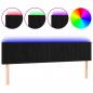 Preview: LED Kopfteil Schwarz 180x5x78/88 cm Samt