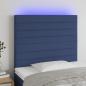 Preview: ARDEBO.de - LED Kopfteil Blau 80x5x118/128 cm Stoff