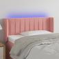 Preview: ARDEBO.de - LED Kopfteil Rosa 103x16x78/88 cm Samt