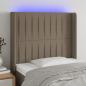 Preview: ARDEBO.de - LED Kopfteil Taupe 103x16x118/128 cm Stoff