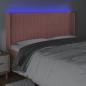 Preview: LED Kopfteil Rosa 183x16x118/128 cm Samt