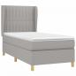 Preview: Boxspringbett mit Matratze Hellgrau 100x200 cm Stoff