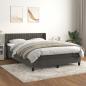 Preview: ARDEBO.de - Boxspringbett mit Matratze Dunkelgrau 140x200 cm Samt