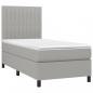 Preview: Boxspringbett mit Matratze & LED Hellgrau 100x200 cm Stoff