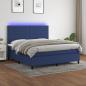 Preview: ARDEBO.de - Boxspringbett mit Matratze & LED Blau 160x200 cm Stoff