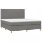 Preview: Boxspringbett mit Matratze & LED Dunkelgrau 160x200 cm Stoff