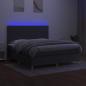 Preview: Boxspringbett mit Matratze & LED Dunkelgrau 160x200 cm Stoff