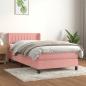 Preview: ARDEBO.de - Boxspringbett mit Matratze Rosa 100x200 cm Samt