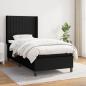 Preview: ARDEBO.de - Boxspringbett mit Matratze Schwarz 80x200 cm Stoff