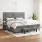 Preview: ARDEBO.de - Boxspringbett mit Matratze Dunkelgrau 200x200 cm Stoff