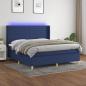 Preview: ARDEBO.de - Boxspringbett mit Matratze & LED Blau 160x200 cm Stoff