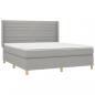 Preview: Boxspringbett mit Matratze & LED Hellgrau 160x200 cm Stoff