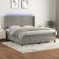 Preview: ARDEBO.de - Boxspringbett mit Matratze & LED Hellgrau 160x200 cm Samt 