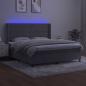 Preview: Boxspringbett mit Matratze & LED Hellgrau 160x200 cm Samt 