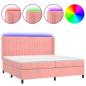 Preview: Boxspringbett mit Matratze & LED Rosa 200x200 cm Samt