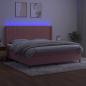 Preview: Boxspringbett mit Matratze & LED Rosa 200x200 cm Samt