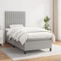 Preview: ARDEBO.de - Boxspringbett mit Matratze Hellgrau 100x200 cm Stoff