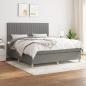 Preview: ARDEBO.de - Boxspringbett mit Matratze Dunkelgrau 160x200 cm Stoff