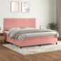 Preview: ARDEBO.de - Boxspringbett mit Matratze Rosa 200x200 cm Samt