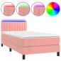 Preview: Boxspringbett mit Matratze & LED Rosa 100x200 cm Samt