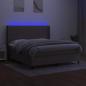 Preview: Boxspringbett mit Matratze & LED Taupe 180x200 cm Stoff