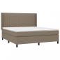 Preview: Boxspringbett mit Matratze & LED Taupe 180x200 cm Stoff