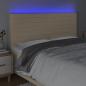 Preview: LED Kopfteil Creme 160x5x118/128 cm Stoff