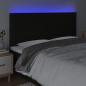 Preview: LED Kopfteil Schwarz 200x5x118/128 cm Stoff