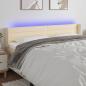 Preview: ARDEBO.de - LED Kopfteil Creme 163x16x78/88 cm Stoff