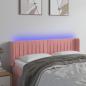 Preview: ARDEBO.de - LED Kopfteil Rosa 147x16x78/88 cm Samt