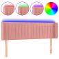 Preview: LED Kopfteil Rosa 147x16x78/88 cm Samt