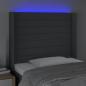 Preview: LED Kopfteil Dunkelgrau 83x16x118/128 cm Stoff