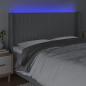 Preview: LED Kopfteil Hellgrau 163x16x118/128 cm Stoff