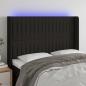 Preview: ARDEBO.de - LED Kopfteil Schwarz 147x16x118/128 cm Stoff