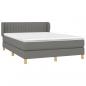 Preview: Boxspringbett mit Matratze Dunkelgrau 140x190 cm Stoff