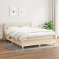 Preview: ARDEBO.de - Boxspringbett mit Matratze Creme 140x200 cm Stoff