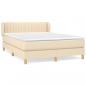 Preview: Boxspringbett mit Matratze Creme 140x200 cm Stoff