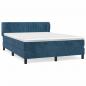 Preview: Boxspringbett mit Matratze Dunkelblau 140x190 cm Samt