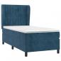 Preview: Boxspringbett mit Matratze Dunkelblau 90x190 cm Samt