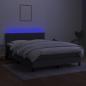 Preview: Boxspringbett mit Matratze & LED Dunkelgrau 140x200 cm Stoff