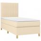 Preview: Boxspringbett mit Matratze & LED Creme 100x200 cm Stoff